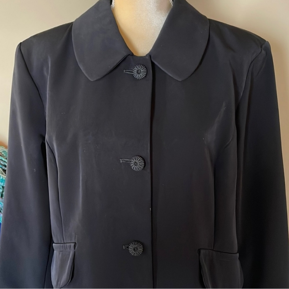 VINTAGE ANNE KLEIN PETER PAN COLLAR RAIN/TRENCH COAT SIZE SMALL